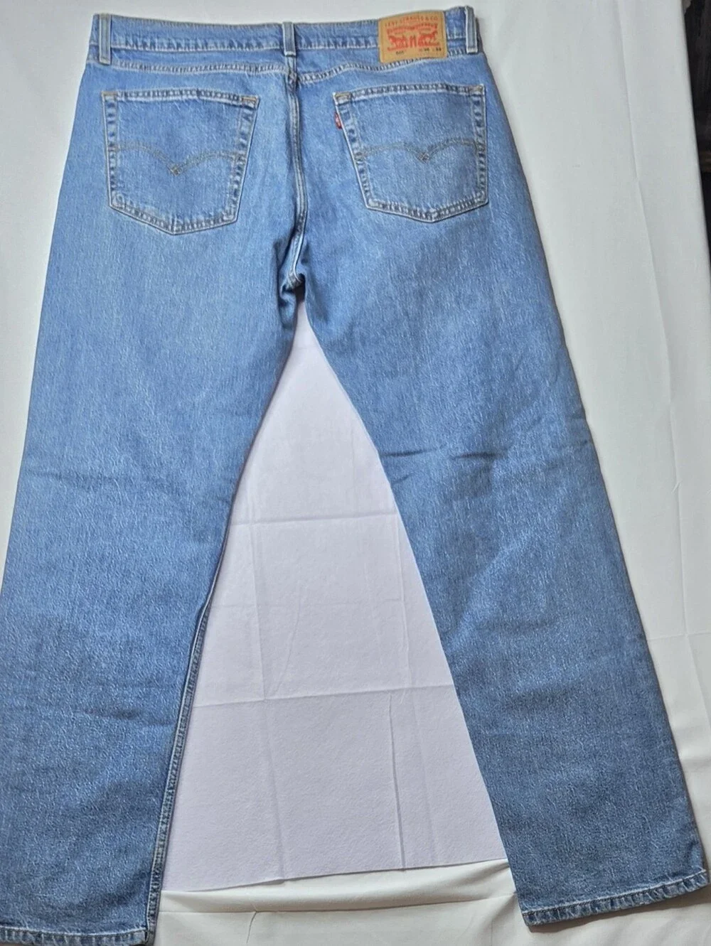 Levi's 505 Regular Fit Jeans Mens 36x32 Blue Straight Stretch Denim ExCond